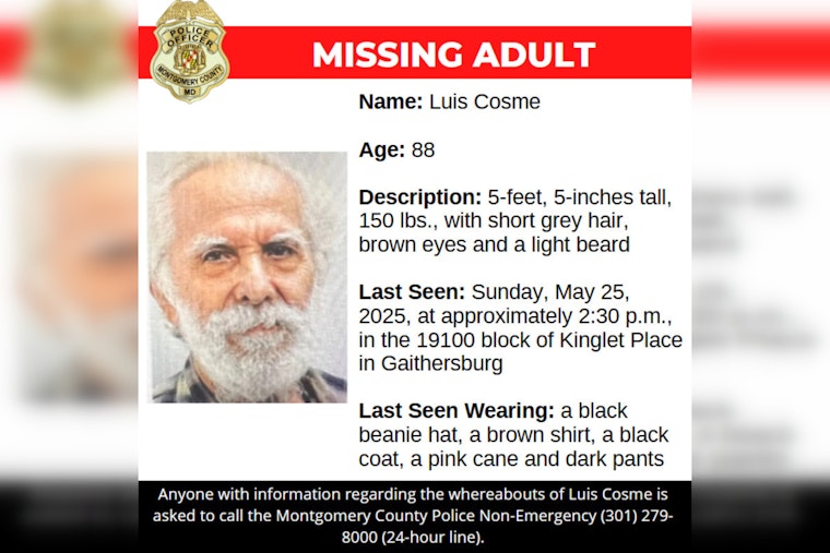 Montgomery County Police Seek Community's Help in Search for Missing Elderly Man, Luis Cosme