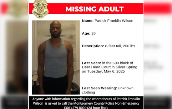 Montgomery County Police Seek Public's Assistance in Locating Missing Man Patrick Franklin Wilson