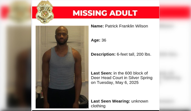 Montgomery County Police Seek Public's Assistance in Locating Missing Man Patrick Franklin Wilson