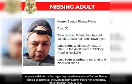 Montgomery County Police Seek Public's Help in Finding Missing Rockville Man in Need of Medication