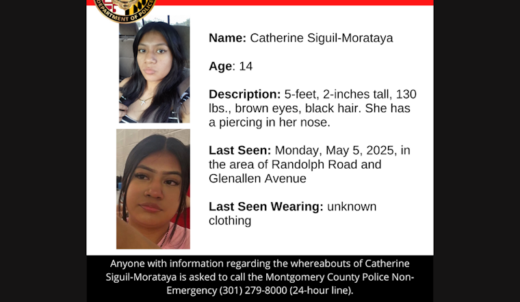 Montgomery County Police Seek Public's Help in Locating Missing Teen Catherine Siguil-Morataya from Glenmont Area