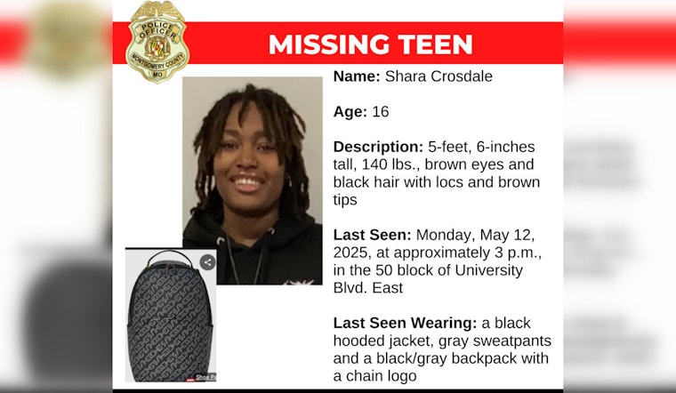 Montgomery County Police Seek Public's Help in Search for Missing Teen, Shara Crosdale