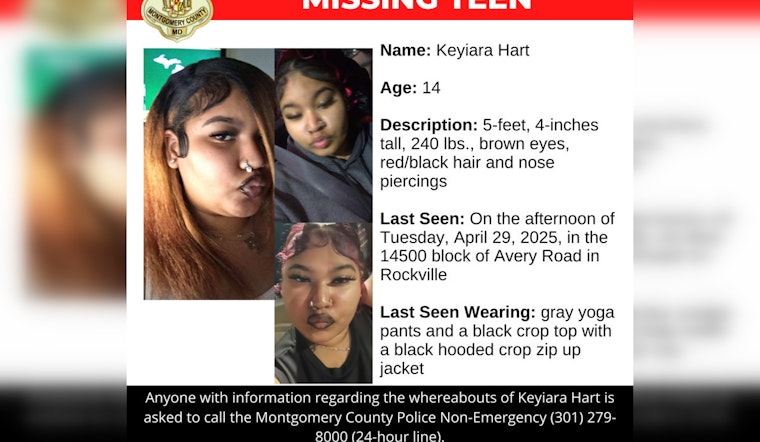 Montgomery County Police Seek Public's Help to Find Missing Teenager Keyiara Hart
