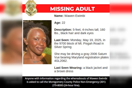 Montgomery County Police Seek Public's Help to Locate Missing 22-Year-Old Resident of Silver Spring