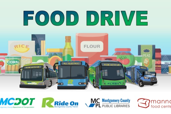 Montgomery County Ride On Buses Offer Free Rides for Food Donations in Annual Drive Against Hunger