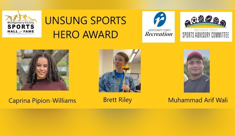 Montgomery County Salutes Local "Unsung Sports Heroes" for Enriching Youth Through Sports and Mentorship