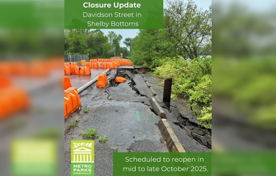 Nashville's Shelby Park East Entrance Closed Due to Sinkhole, Davidson Street Reroutes Enforced Until October 2025