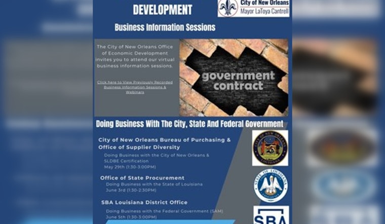 New Orleans Announces Free Virtual Sessions to Aid Local Business Owners in Government Contracting