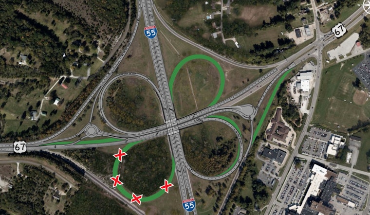 New Roundabout at I-55/US 67 Interchange to Open in Jefferson County for Enhanced Traffic Flow