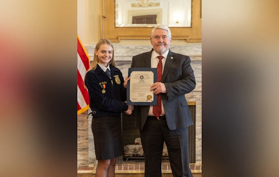 Oklahoma Senator Honors Young Agricultural Advocate Jalyn Lundry for FFA Achievements in Public Speaking