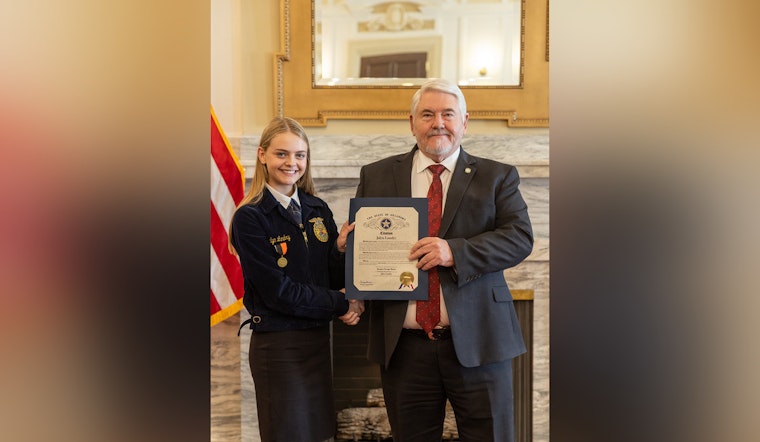 Oklahoma Senator Honors Young Agricultural Advocate Jalyn Lundry for FFA Achievements in Public Speaking