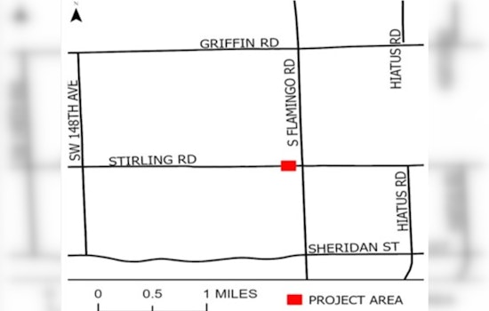 Overnight Construction to Close Stirling Road Near South Flamingo Road in Cooper City