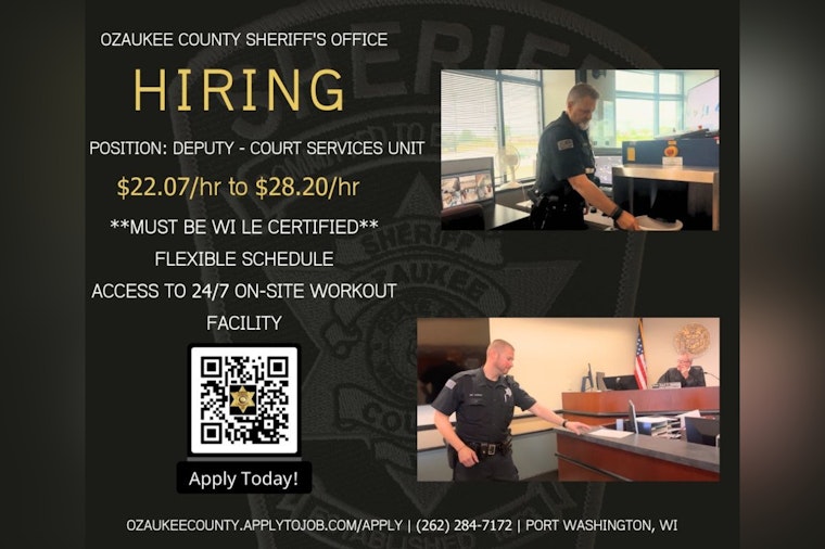 Ozaukee County Sheriff's Office Seeks Certified Officers for Court Services Unit with Competitive Pay and Benefits