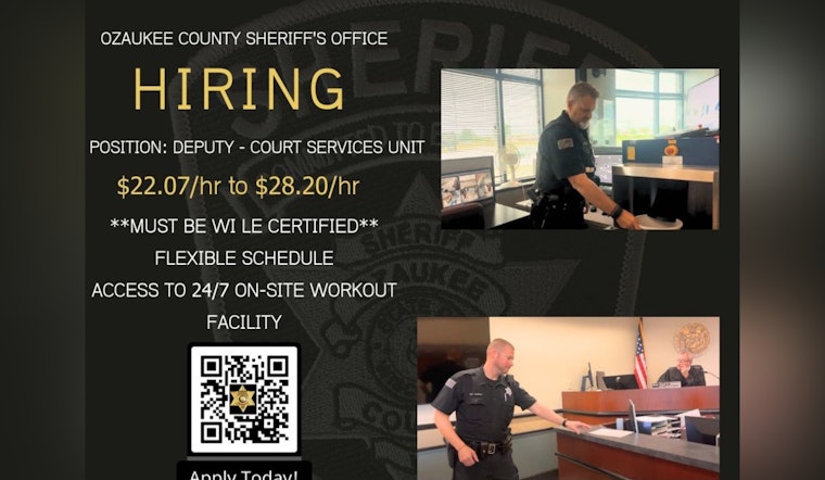 Ozaukee County Sheriff's Office Seeks Certified Officers for Court Services Unit with Competitive Pay and Benefits