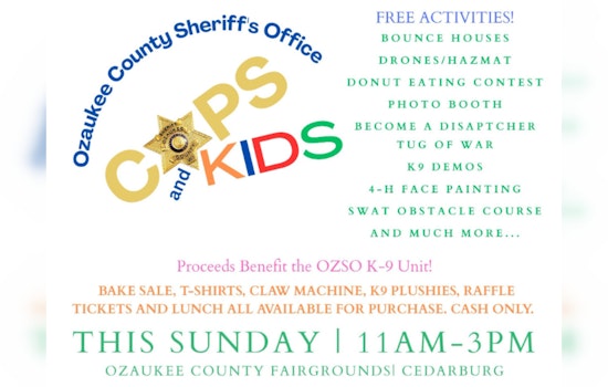 Ozaukee County Sheriff's Office to Host Engaging 'Cops & Kids' Event at County Fair Grounds