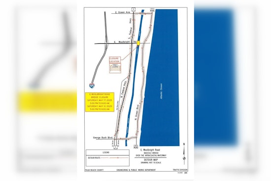 Palm Beach County Announces Overnight Closures of E. Woolbright Road Bridge for Essential Maintenance