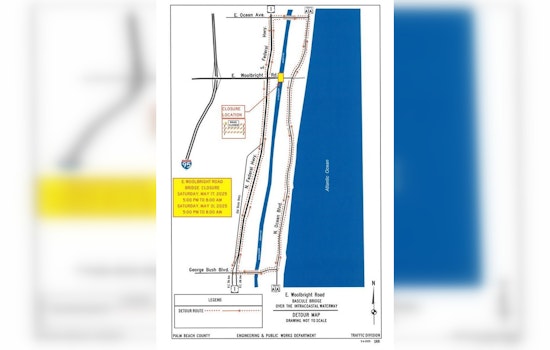 Palm Beach County Announces Overnight Closures of E. Woolbright Road Bridge for Essential Maintenance