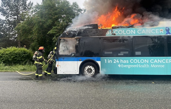 Passengers Evacuate as Community Transit Bus Ignites in Flames on Snohomish's Bickford Avenue