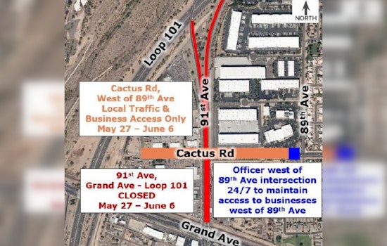 Peoria Announces Road Closures on 91st Avenue for Construction and Railroad Track Replacement