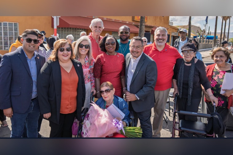 Phoenix Honors Mary Rose Wilcox with Ceremonial Street Sign at El Portal Restaurant