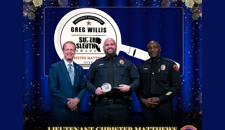 Plano Lieutenant Christer Matthews Honored with DA Greg Willis SuperSleuth Award for Excellence in Criminal Investigations