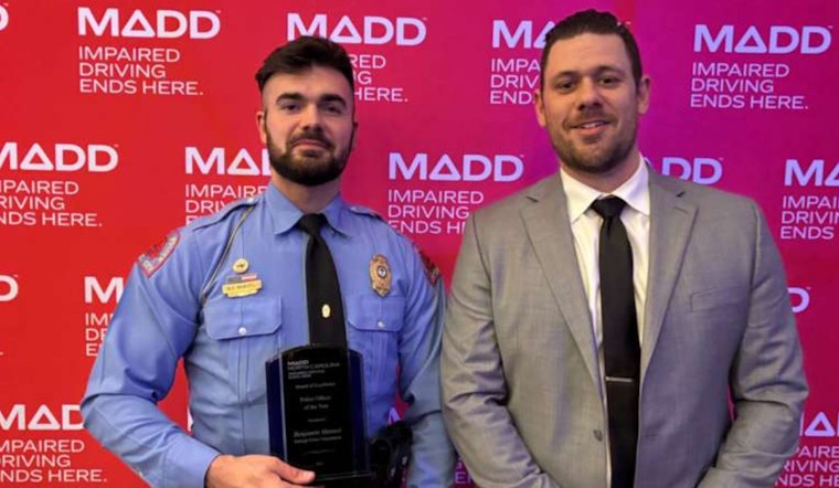 Raleigh Officer Benjamin Manuel Receives 2024 MADD North Carolina Officer of the Year Award