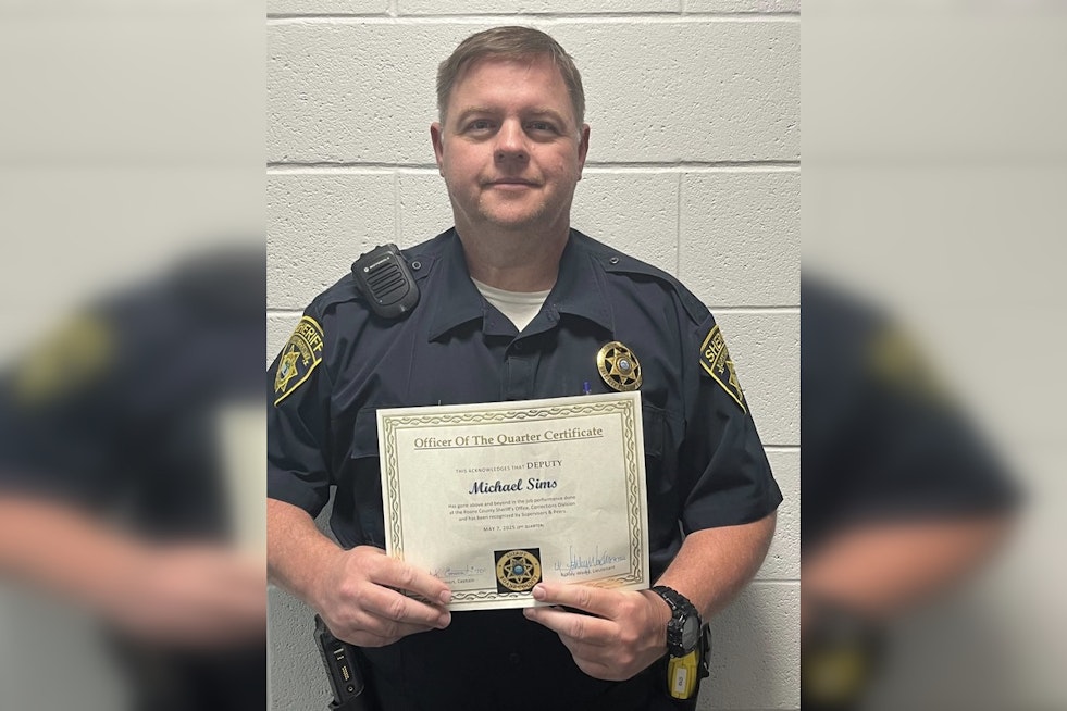 Roane County Sheriff's Office Honors Deputy Michael Sims as Officer of the Quarter for April 2025