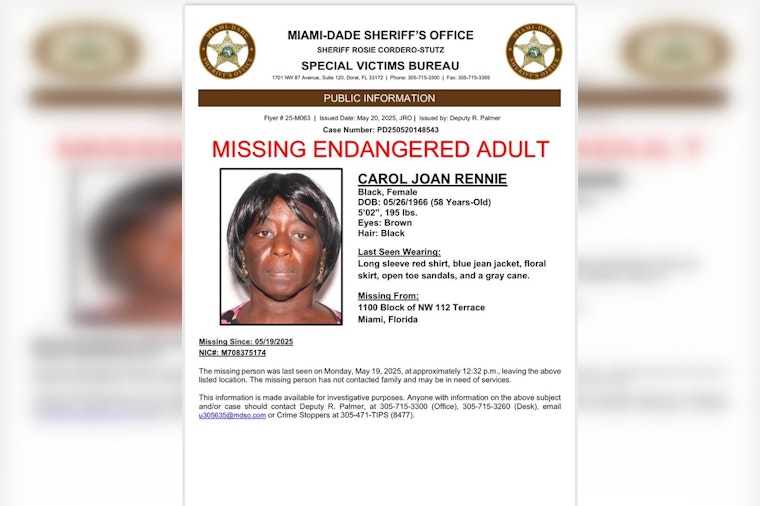 Search Intensifies for Missing 58-Year-Old Carol Joan Rennie in Northwest Miami-Dade