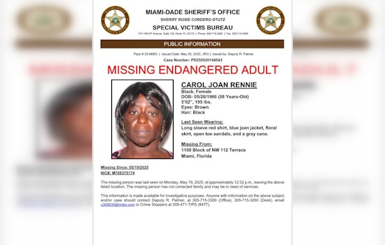 Search Intensifies for Missing 58-Year-Old Carol Joan Rennie in Northwest Miami-Dade