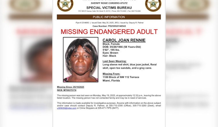 Search Intensifies for Missing 58-Year-Old Carol Joan Rennie in Northwest Miami-Dade