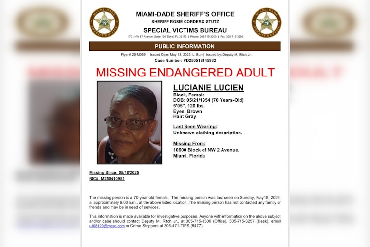 Search Intensifies for Missing 70-Year-Old Woman in Northwest Miami-Dade