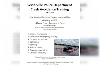 Sevierville Police Department to Offer Free Collision Avoidance Training for Young Drivers on May 25