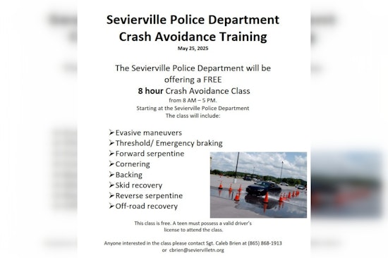 Sevierville Police Department to Offer Free Collision Avoidance Training for Young Drivers on May 25