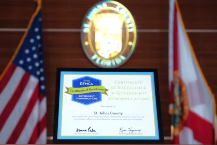 St. Johns County Lauded with Certificate of Excellence in Government Communication