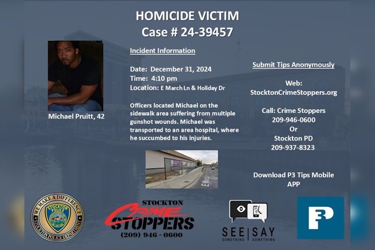 Stockton Police Seek Public's Help in New Year's Eve Homicide Investigation on E March Lane