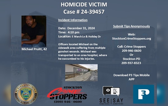 Stockton Police Seek Public's Help in New Year's Eve Homicide Investigation on E March Lane