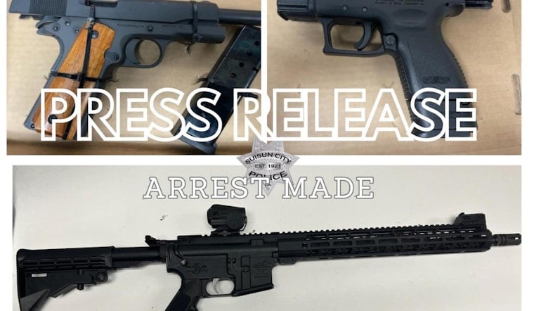 Suisun City Police Arrest Two Napa Men Suspected of Attempted Burglary and Firearms Violations