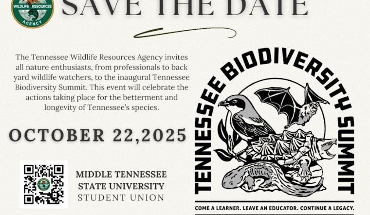 Tennessee Wildlife Resources Agency to Host Inaugural Biodiversity Summit at Middle Tennessee State University
