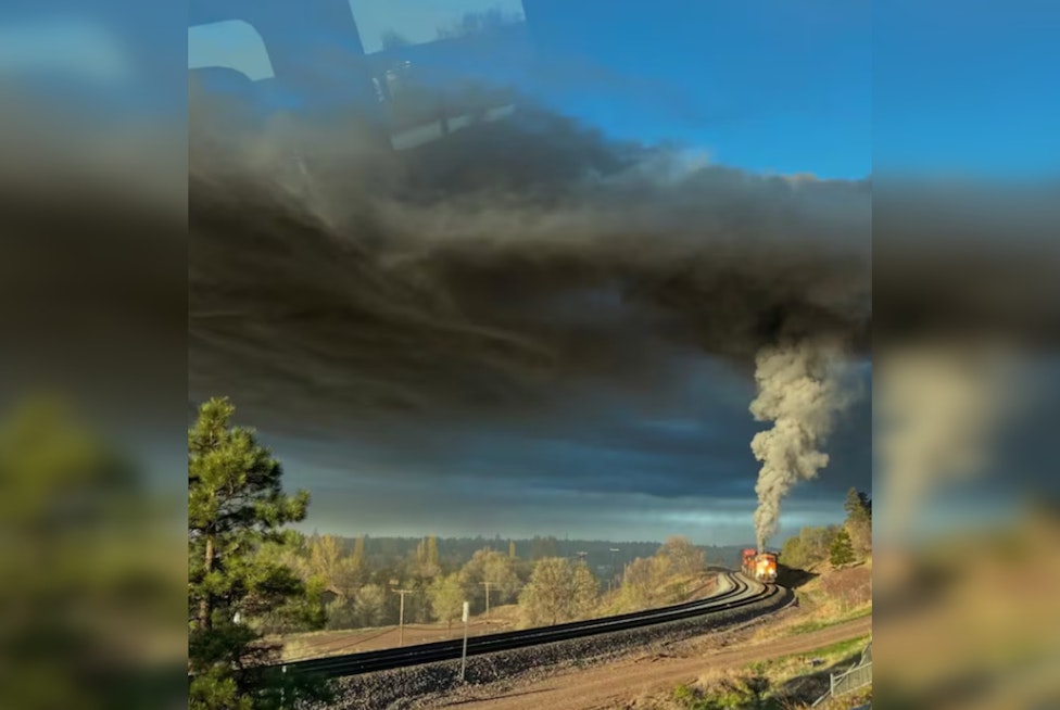 Train Engine Fire Leads to Smoke Blanket Over Flagstaff, Prompting Health Advisories