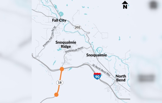 Upcoming SR 18 Closure Under I-90 Bridges in Bay Area for Interchange Construction May Affect Traffic