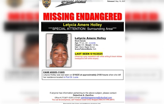 Urgent Search for Missing 17-Year-Old Letycia Amere Holley in Port St. Lucie Continues