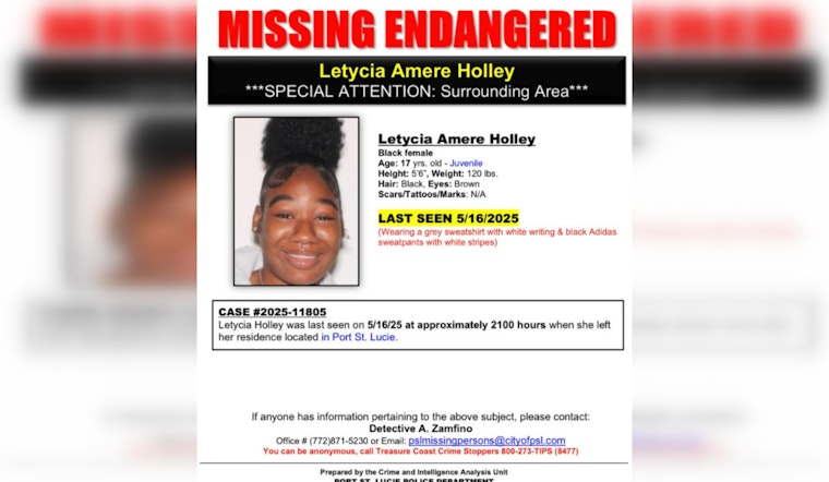 Urgent Search for Missing 17-Year-Old Letycia Amere Holley in Port St. Lucie Continues