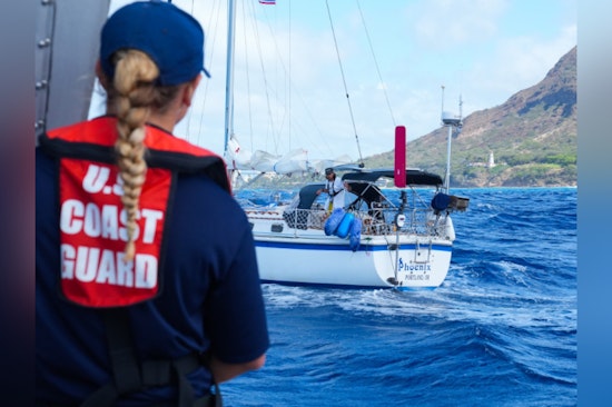 US Coast Guard Escorts Sailing Vessel Phoenix and Two Adventurers into Honolulu Harbor After Pacific Crossing