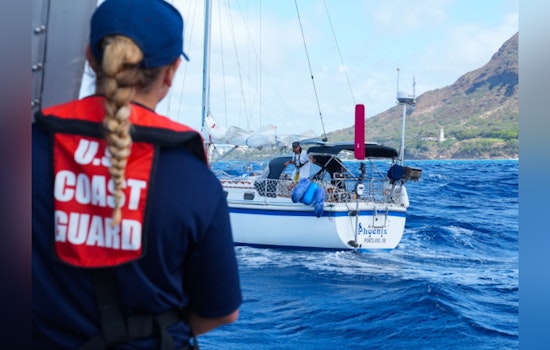 US Coast Guard Escorts Sailing Vessel Phoenix and Two Adventurers into Honolulu Harbor After Pacific Crossing