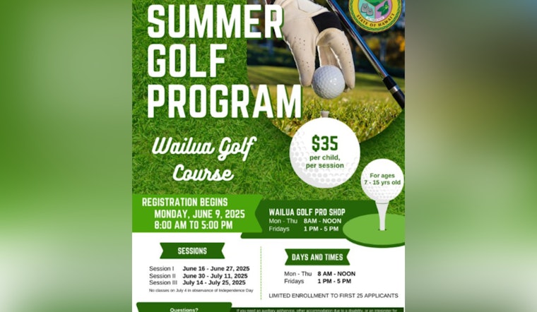 Wailua Golf Pro Shop Opens Registrations for 2025 Summer Fun Golf Program for Kids