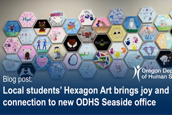 Warrenton Students Brighten Oregon DHS Seaside Office with Inspiring Hexagon Art Project