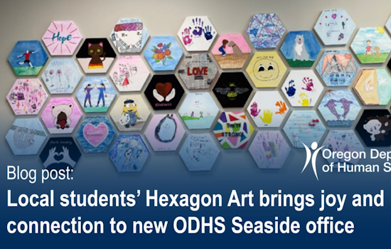 Warrenton Students Brighten Oregon DHS Seaside Office with Inspiring Hexagon Art Project
