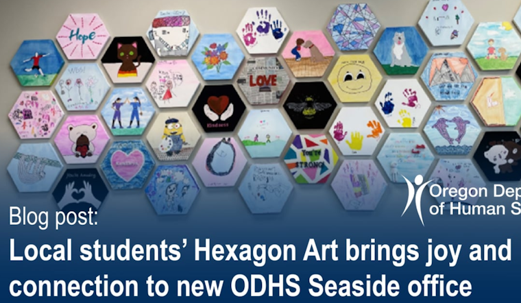 Warrenton Students Brighten Oregon DHS Seaside Office with Inspiring Hexagon Art Project