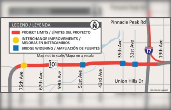 Weekend Travel Alert: Eastbound Loop 101 in Phoenix to Close for Widening Project