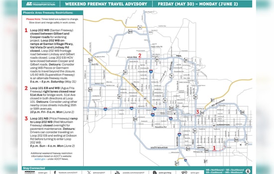 Weekend Travel Alert: Major Road Closures and Lane Restrictions in Phoenix for Freeway Improvements